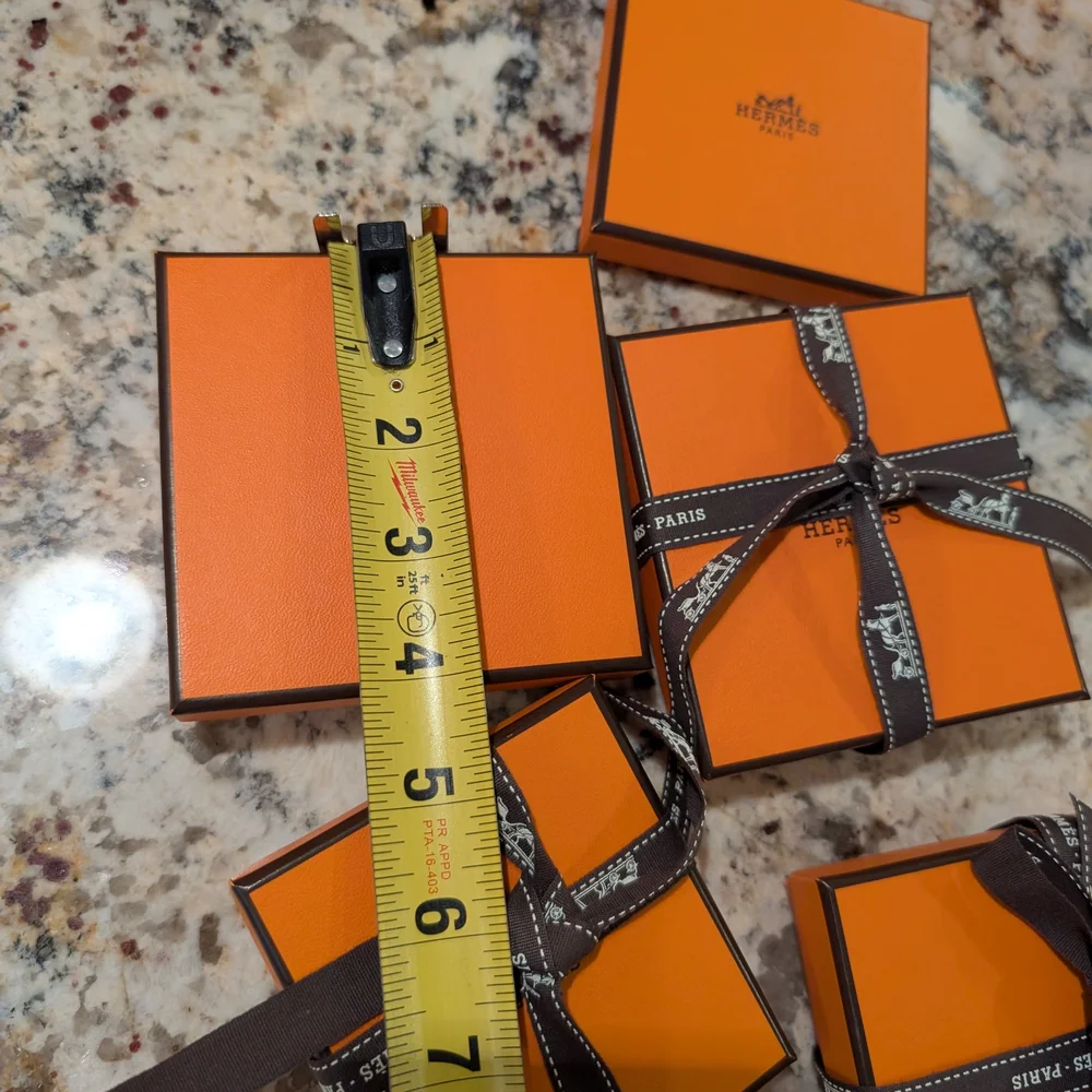 Hermès Signature Orange Boxes with Dark Ribbon